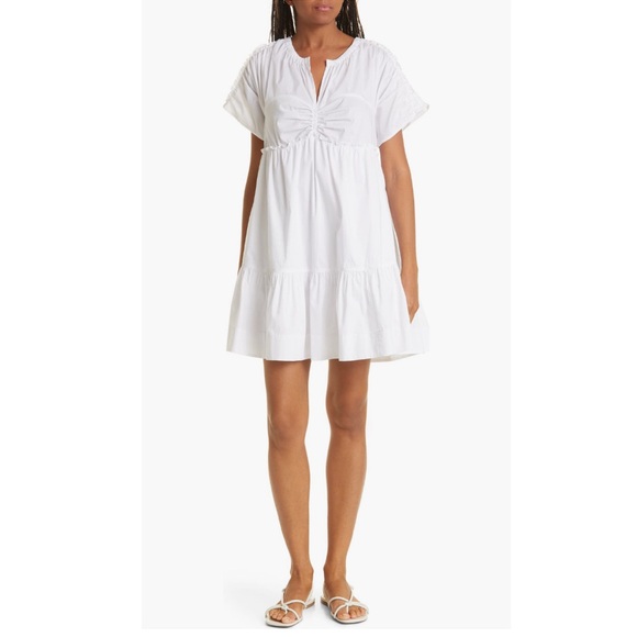 Tanya Taylor Amaria Ruffle Poplin A-Line Dress Size XL NEW w/Tag Online for $395